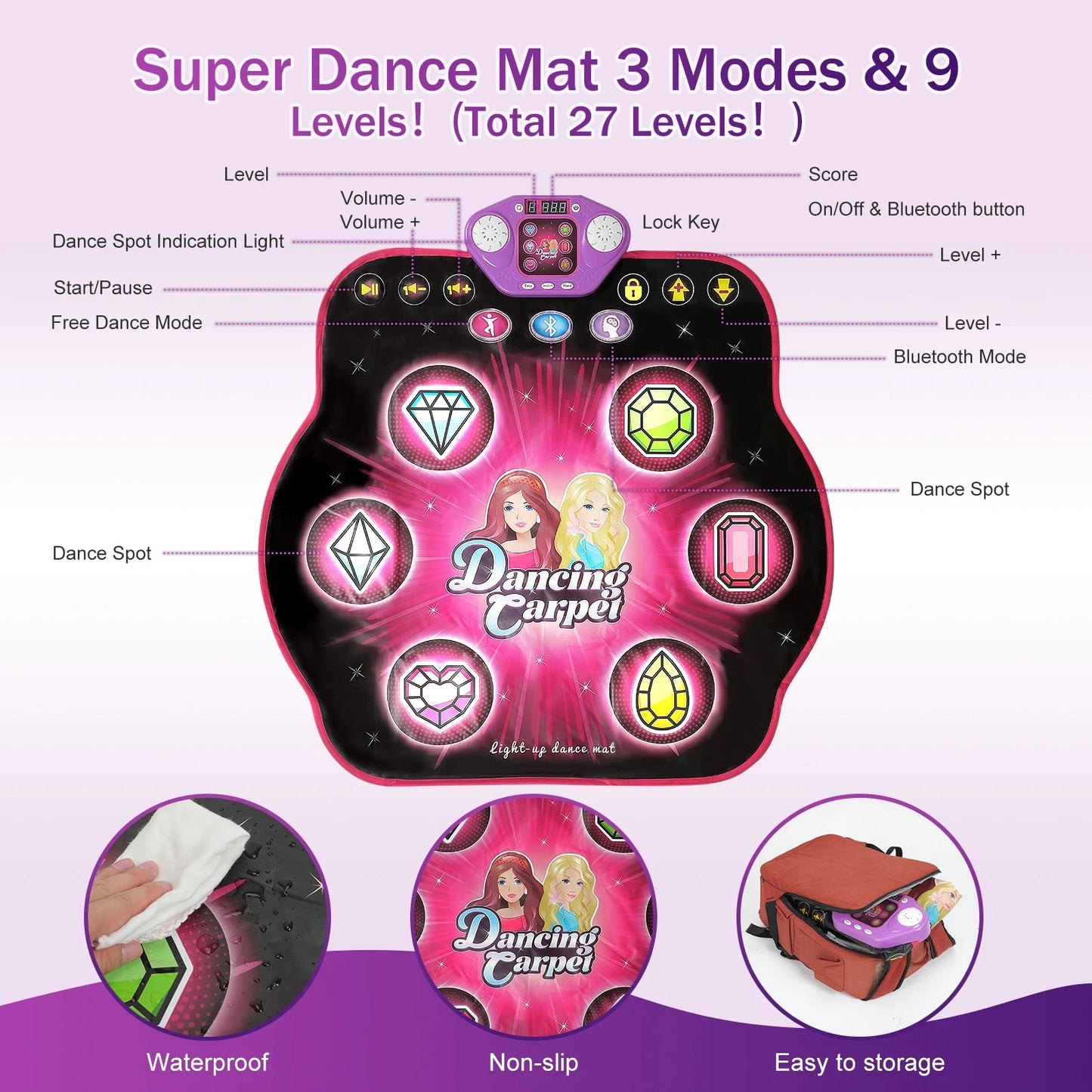 Indoor and Outdoor Dance Mat 27 Levels for Kids