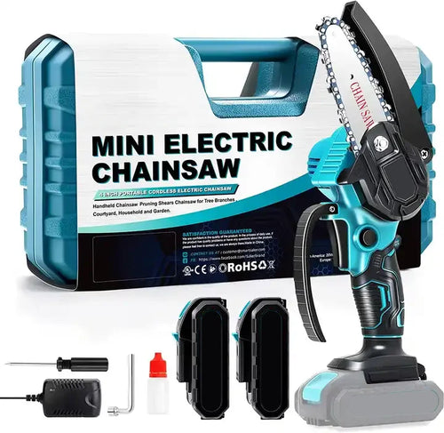 Portable Saker Mini Chainsaw 6 Inch, 2 batteries