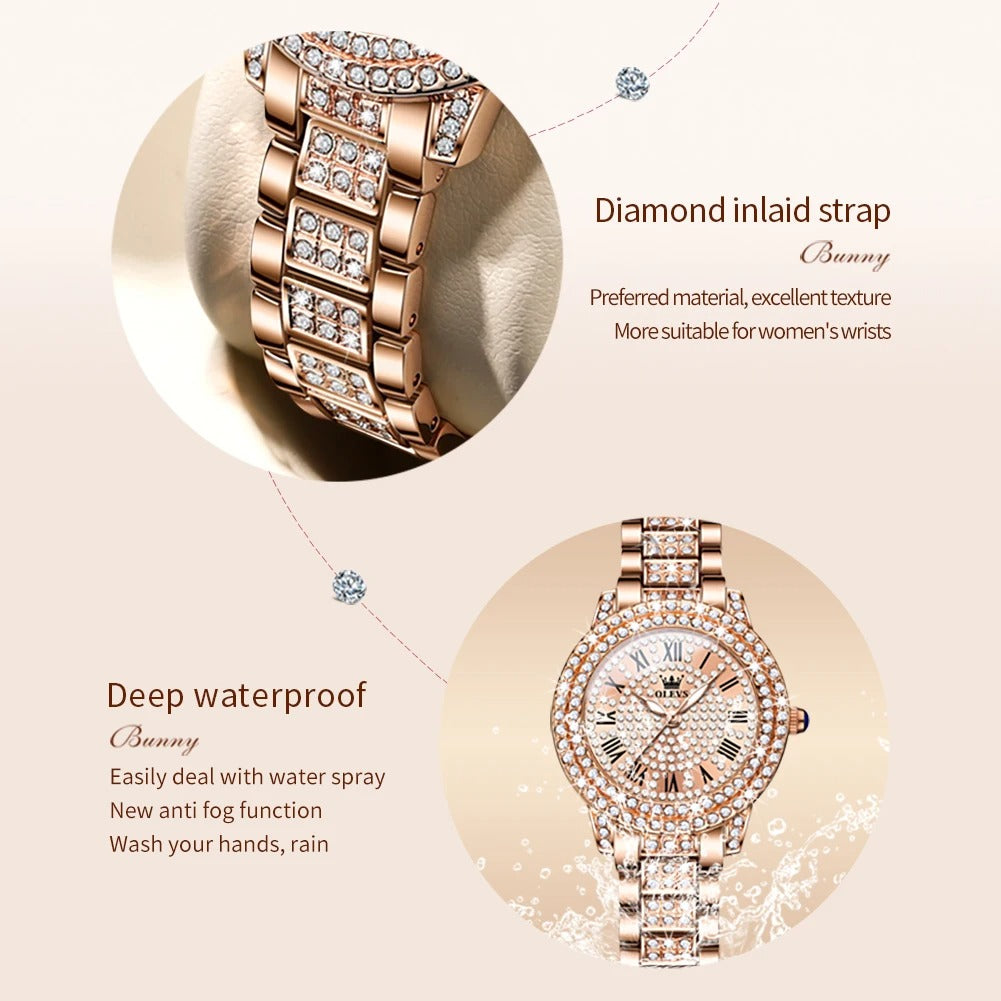 NELA OLEVS Diamond Dial Watch