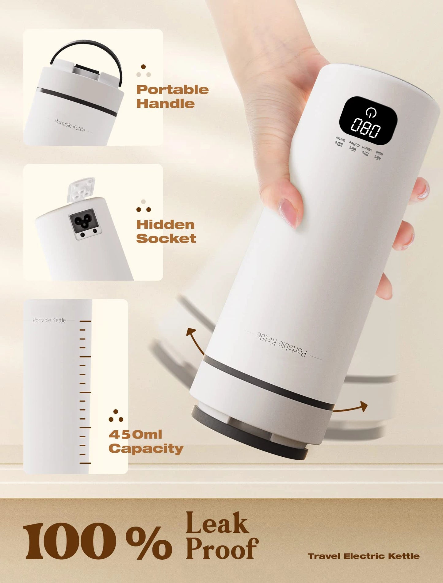 LONGROVER™  Portable Electric Travel Mug